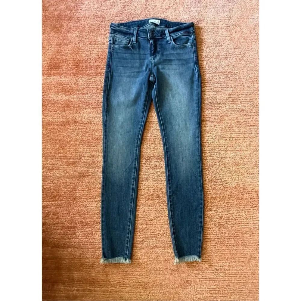 Cello Blue Skinny Jeans Raw Hem Stretch Denim Size 1